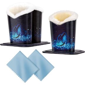 2 Styles Plush Fluffy Lined Anti-scratch Eyeglasses Holder Protective Glasses Stand Case