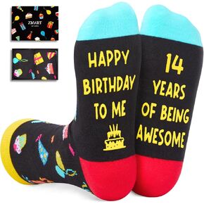Zmart 14th Birthday Gift Ideas Socks - 14th Birthday Gifts Socks for 14 Year Old Boys Girls, Gift Ideas for 14 Year Old Teens