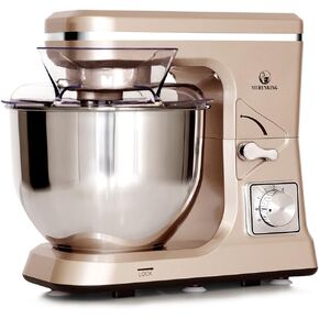 Stand Mixer,5.3-Qt & 500W & 6+P Speed MK36 Tilt-Head Kitchen Electric Food Mixers Home Baking Dough Machine with Accessories (Champagne)