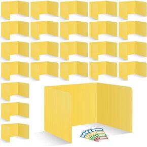 24 Pcs Desk Dividers for Students Plastic Durable and Waterproof Colored Privacy Folders Shields Test Dividers with Classroom Privacy Boards for School Study Teacher Supplies (Multicolor)