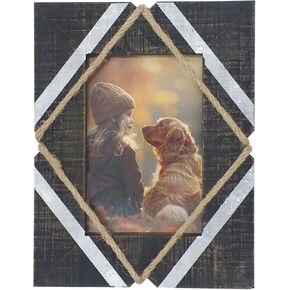 4x6 Picture Frames: Rustic Vintage Style, Made with Real Glass and Solid Wood Frame, Wall Mount or Tabletop Display, Perfect for Home and Office Decor, 4x6 Wedding Picture Frame, Brown