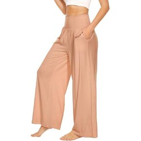 Wide Leg Yoga Pants for Women Casual Loose Cozy Sweatpants High Waisted Lounge Pajama Flowy Pants with Pockets