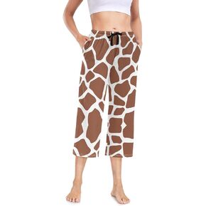 Lovely Women's Capri Pajama Pants PJ Bottoms Sleep Lounge Pants with Pocket