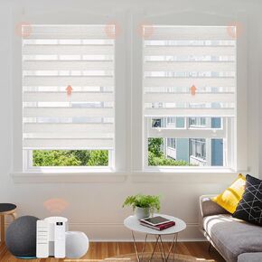 Motorized Zebra Blinds，60%,85%,90% Blackout Fabric Sample, Light Filtering Window Shades Sample Fabric, Multi-Color