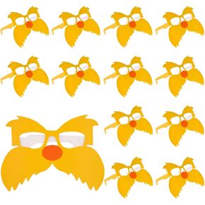 24 قطعة من النظارات الورقية الصفراء للهالوين مع الشارب والحواجب نظارات ورقية للرجال والنساء ملابس تنكرية in Kuwait