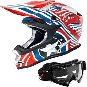 VCAN VX38 Adults ATV Motorcross Offroad Dirt Bike Motorcycle Downhill Helmet with Goggle DOT Approved