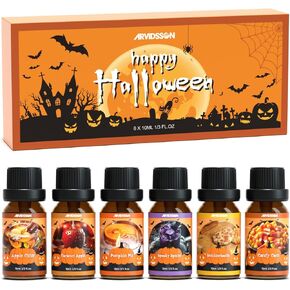 Autumn Fragrance Oil Set, ARVIDSSON Fall Essential Oils for Diffuser and Candle Making, Pumpkin Spice, Cinnamon, Spiced Cider, Snickerdoodle, Autumn Wreath, Pine, Cozy Scented Oils