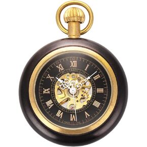 ManChDa Mechanical Pocket Watch for Men Vintage Pocket Watch with Chain Skeleton Pocket Watches