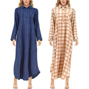 Sexy Basics Womens Flannel Sleep Shirt | Night Gown | Long Henley Soft Nightshirt Pajama -Multi Packs
