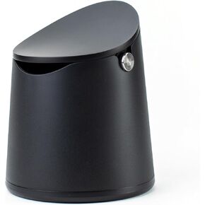 The Arc Knock Box | Holds 12-16 pucks | Walnut Lid | Elegant Design | Crema Coffee Products (Black)