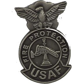 USAF FIRE PROTECTION BADGE PIN OR HAT PIN - Size 1". - VETERAN OWNED BUSINESS