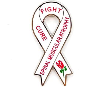 Supportive Spinal Muscular Atrophy Awareness Ribbon Pin - Cooperation Series - Enamel Lapel Pin - Plated Badge for Clothing, Bags, and Lanyards