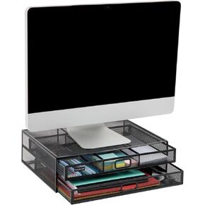 Mind Reader Desktop Organizer and Office Supplies, Vertical File, Storage, Office, Metal Mesh, 12.5"L x 9"W x 7.25"H, Black
