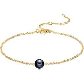 14K Real Gold Freshwater Cultured Pearl Bracelet 14K Solid Gold Jewelry Anniversary Birthday Gifts for Women