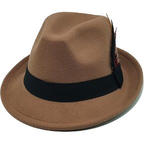 Unisex Trilby Hats Classic Fedora Hats for Women Men Dress Hats Felt Short Brim Fedoras Hat Panama Hat with Band