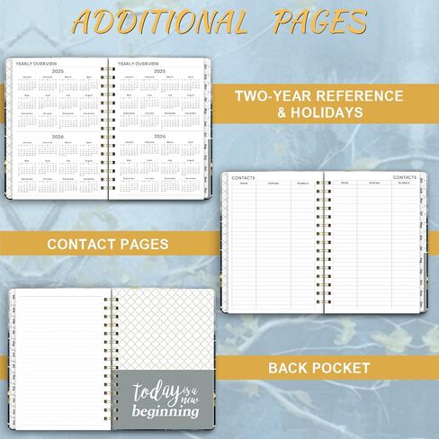2025 Planner - Weekly & Monthly Planner 2025, Jan. 2025 to Dec. 2025, 6.4" x 8.5", Calendar 2025 Planner with Sturdy Metal Ring, Elastic Closure, 12 Monthly Tabs, Back Pocket in Saudi Arabia