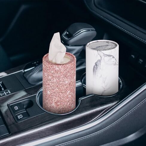 Car Tissues Holder,4 Pack Car Tissue Box with Facial Tissues,Travel Tissue Tubes for Car Cup Holder Tissues Cylinder Box Container (200 Tissues/3-ply) White in Saudi Arabia