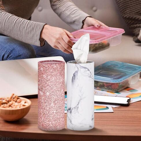 Car Tissues Holder,4 Pack Car Tissue Box with Facial Tissues,Travel Tissue Tubes for Car Cup Holder Tissues Cylinder Box Container (200 Tissues/3-ply) White in Saudi Arabia