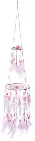 Kids Dream Catcher Wall Decor Purple Feather Baby Dreamcatcher Handmade Toddler Kids Bedroom Decor Child Dream Catcher Wall Hanging with Flower for Nursery Boys Girls Birthday Gift(2 Hanging Rings) in Saudi Arabia