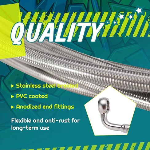 MoKitDora 14" Handlebar Cable Kit Hydraulic Clutch & Upper Brake Lines for Harley Touring 2014-2016 Street Glide FLHX Electra Glide FLHT w/ABS, Chrome in Saudi Arabia