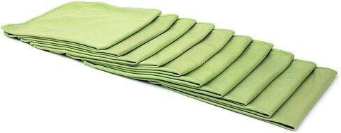 Bulk Pack [Smooth Glass] Microfiber Window, Mirror and Glass Towel (16"x16") - 10 Pack (Blue) in Saudi Arabia