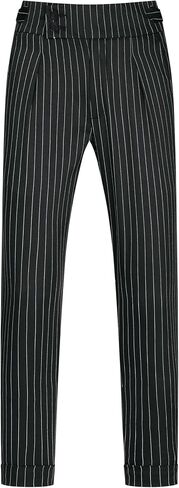 Lars Amadeus Striped Dress Pants for Men's Pleated Front Business Tapered Cropped Trousers in Saudi Arabia
