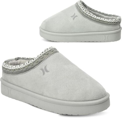 Hurley Kids Modi Slippers - Indoor and Outdoor Slip-On Shoes for Boys and Girls, Durable Clogs With Faux Fur Fleece Lining - Warm Winter House Slippers in Saudi Arabia