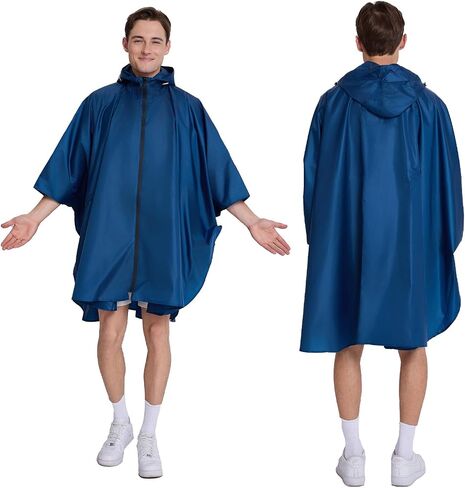 Cloak raincoat Unisex poncho Adult hooded men and women with pockets Mountaineering hiking rainstorm prevention in Saudi Arabia