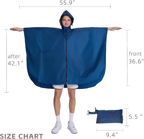 Cloak raincoat Unisex poncho Adult hooded men and women with pockets Mountaineering hiking rainstorm prevention in Saudi Arabia