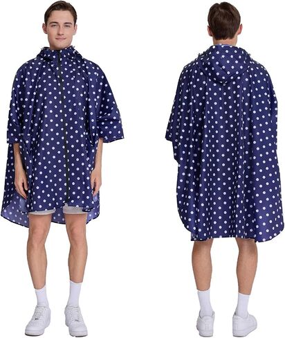 Cloak raincoat Unisex poncho Adult hooded men and women with pockets Mountaineering hiking rainstorm prevention in Saudi Arabia