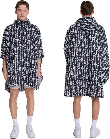 Cloak raincoat Unisex poncho Adult hooded men and women with pockets Mountaineering hiking rainstorm prevention in Saudi Arabia