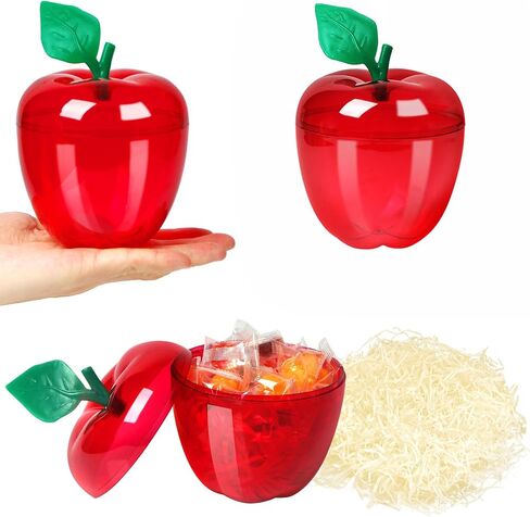 Large Clear Apple Container, Plastic Apple Containers, Apple Shaped Candy Container, Back To School Teacher Appreciation Gift, Clear, 2 Pack in Saudi Arabia