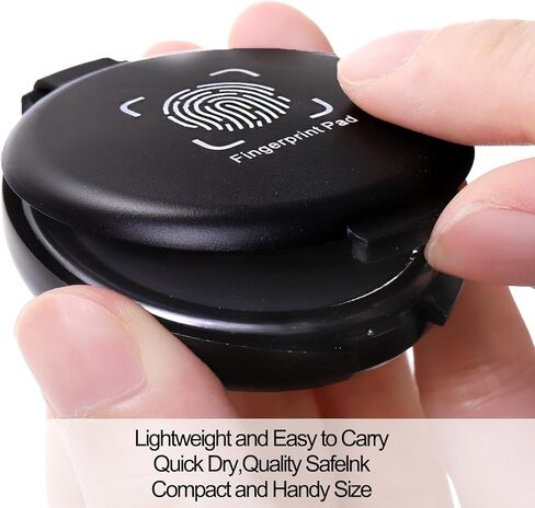 WUWEOT 10 عبوات من وسادات حبر بصمات الأصابع، وسادة ختم بصمة الإبهام السوداء الصغيرة، سهلة الغسل، مجموعة بصمات الإبهام المحمولة لمستلزمات كاتب العدل، تحديد هوية إنفاذ القانون، بطاقات بصمات الأصابع، استخدام الشرطة في المنزل والمكتب in Kuwait