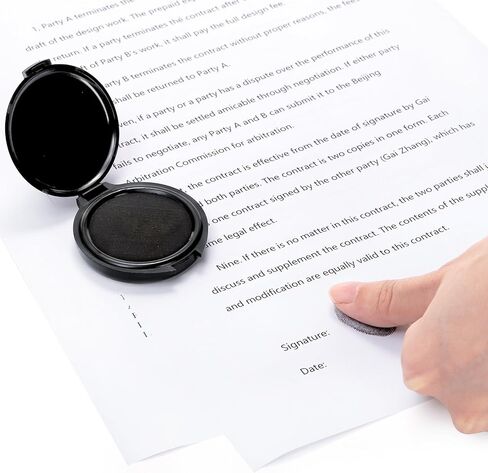 WUWEOT 10 عبوات من وسادات حبر بصمات الأصابع، وسادة ختم بصمة الإبهام السوداء الصغيرة، سهلة الغسل، مجموعة بصمات الإبهام المحمولة لمستلزمات كاتب العدل، تحديد هوية إنفاذ القانون، بطاقات بصمات الأصابع، استخدام الشرطة في المنزل والمكتب in Kuwait