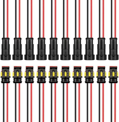 10 Pcs 2 Pin Waterproof Car Electrical Connector 1.5mm Terminal Plug Automotive Connectors with 18AWG Wire for Motorcycle/Car/Boat in Saudi Arabia