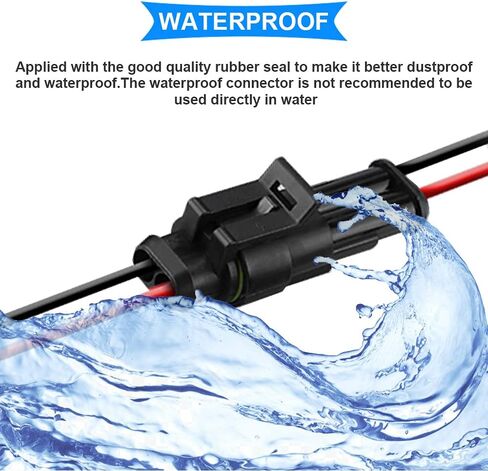 10 Pcs 2 Pin Waterproof Car Electrical Connector 1.5mm Terminal Plug Automotive Connectors with 18AWG Wire for Motorcycle/Car/Boat in Saudi Arabia