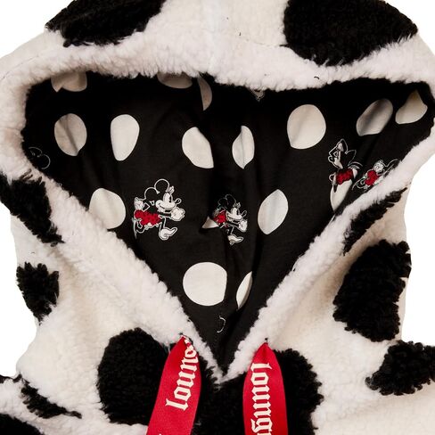 LOUNGEFLY DISNEY MINNIE ROCKS THE DOTS SHERPA UNISEX HOODIE 3X in Kuwait