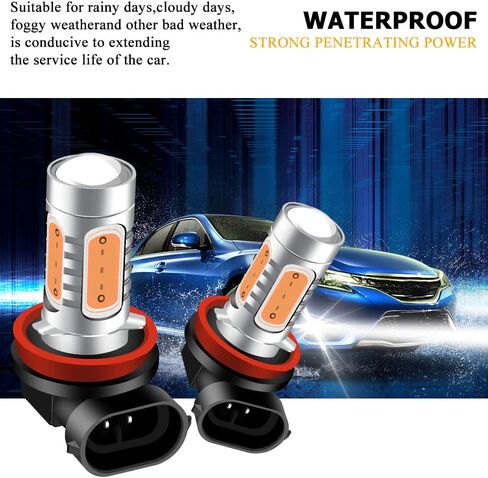 2 قطع السوبر مشرق الأحمر H11/H8 لمبات LED لأضواء الضباب 7.5 واط COB الضباب القيادة ضوء ضوء الجري النهاري دي أر إل 12 فولت in Kuwait