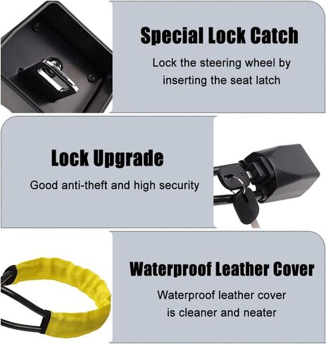 قفل عجلة القيادة، جهاز مضاد للسرقة، قفل حزام الأمان، جهاز مع قفل قابل للتعديل، ملحقات السيارة الداخلية، أجهزة قفل أمان ضد السرقة، تناسب معظم المركبات وسيارات الدفع الرباعي in Kuwait