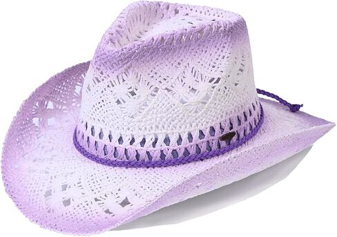 Funky Junque Kids Cowboy Hat Adjustable Toddler Sun Hat Straw Beach Mini Western Cowgirl Hat Girls Boys 3-10 Years in Saudi Arabia