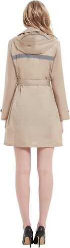 معطف المطر النسائي من QZUnique، معطف واق من المطر خفيف الوزن بغطاء للرأس، سترة واقية خارجية قابلة للتنفس، سترات مطر مقاومة للماء in Kuwait