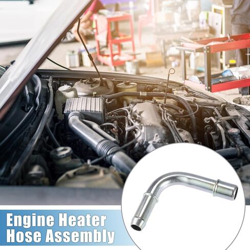 مجموعة خرطوم سخان المحرك رقم F75Z8555AB مضخة مياه عن طريق تمرير أنبوب التبريد لفورد F-150 4.2L 1997-2004 لون فضي معدني in Saudi Arabia