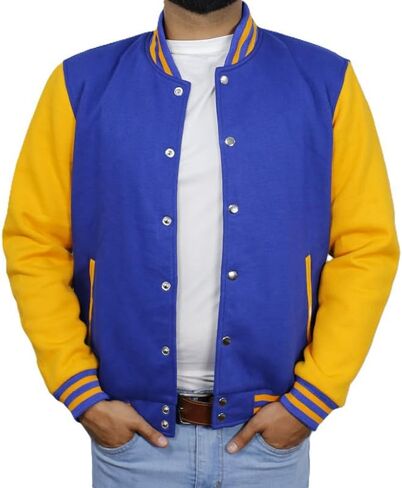 Men’s Varsity Bomber Fleece Jacket - Baseball Letterman Jacket For Mens in Saudi Arabia