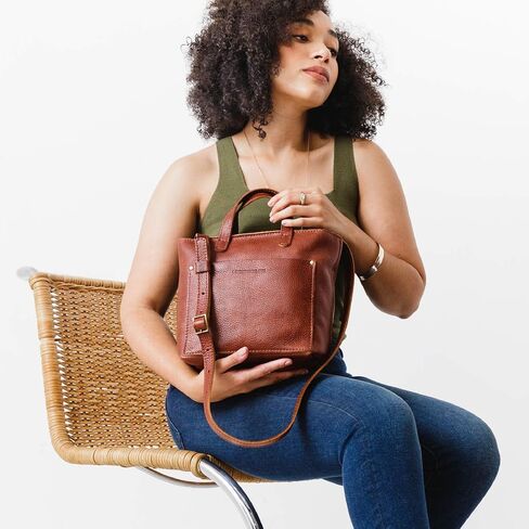 Mini Zipper Crossbody Tote Bag for Women – Handmade, Durable & Unlined – Outside Pocket in Saudi Arabia