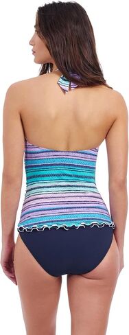 Profile by Gottex Harmony Blue Women’s Ruffle Trim Halter Tankini Bathing Suit Top Swim Essential - Stylish Beachwear in Saudi Arabia