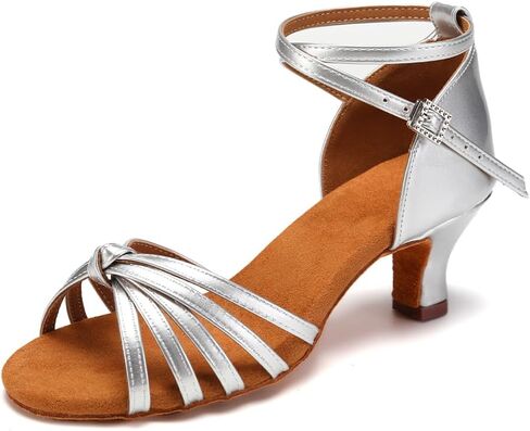 Women Latin Dance Shoes Satin Ballroom Salsa Professional Practice Dancing Shoes, Model EM-217GB-5 in Kuwait