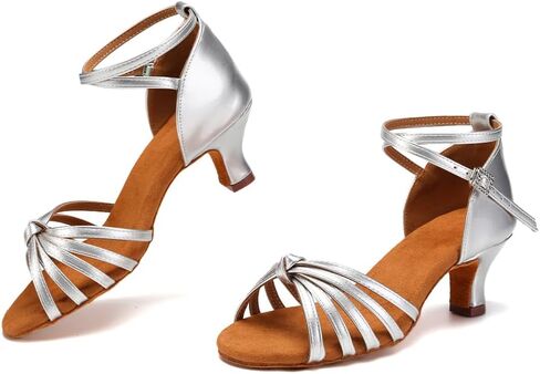 Women Latin Dance Shoes Satin Ballroom Salsa Professional Practice Dancing Shoes, Model EM-217GB-5 in Kuwait