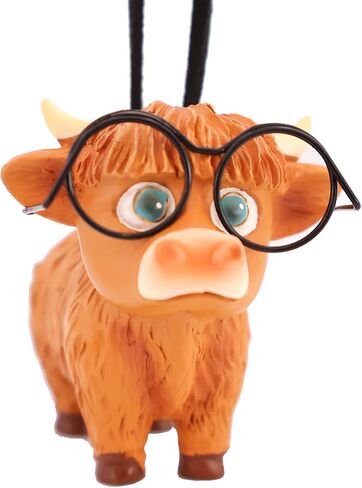 Rear View Mirror Hanging Accessories of Swinging Cattle Highland Cow Cute Car Hanging Accessories Decor for Teens Men Women Car Mirror Hanging Accessories Truck Car Pendant Car Charm (1 PCS) in Saudi Arabia