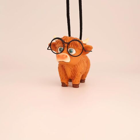Rear View Mirror Hanging Accessories of Swinging Cattle Highland Cow Cute Car Hanging Accessories Decor for Teens Men Women Car Mirror Hanging Accessories Truck Car Pendant Car Charm (1 PCS) in Saudi Arabia