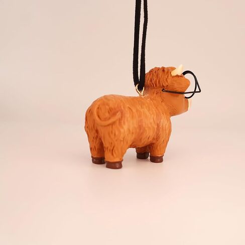 Rear View Mirror Hanging Accessories of Swinging Cattle Highland Cow Cute Car Hanging Accessories Decor for Teens Men Women Car Mirror Hanging Accessories Truck Car Pendant Car Charm (1 PCS) in Saudi Arabia